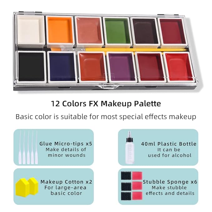 12 Colors Alcohol Activated Makeup Palette Set