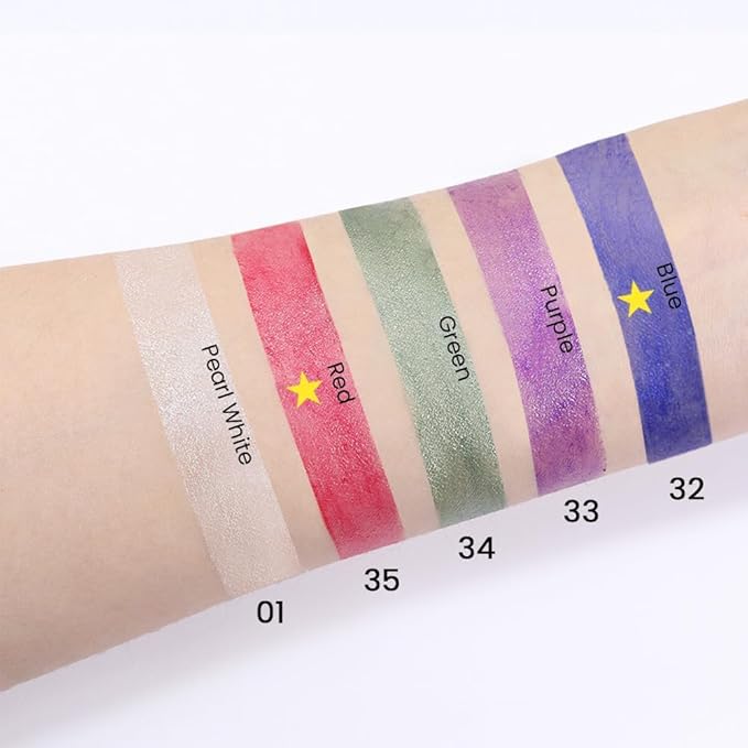 evpct 2Pcs Cream Eyeshadow Sticks Set for Eyes Waterproof, Blue Shimmer & Red Shimmer Matte Eye shadow Stick Pencil Pen Bulk sombras en crema para ojos 32+35