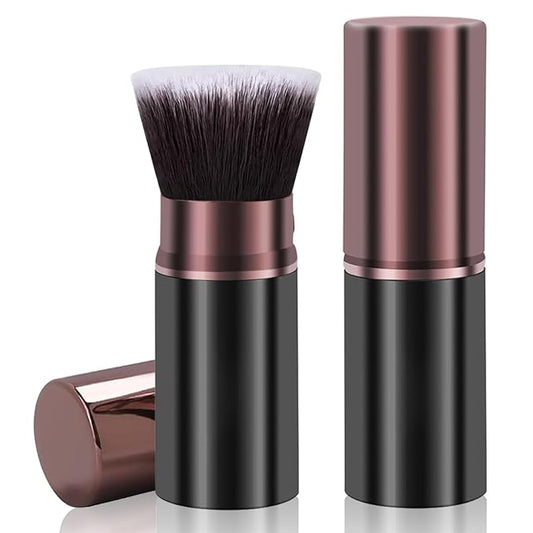 Retractable Makeup Brush, Travel Kabuki Powder Foundation Makeup Brush Face Blush Brushes for Blending Liquid, Flawless Cosmetics, Bronzer, Buffing, Sunscreen,