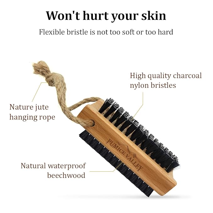 Wooden cleaning finger nail brush