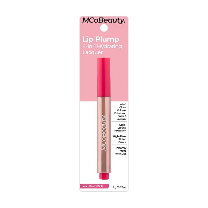 MCoBeauty Lip Plump 4-in-1 Hydrating Lacquer, Lucy Candy Lip