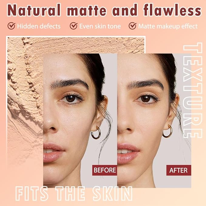 Oil Control Face Pressed Powder, Matte powder setting 1 Pcs)