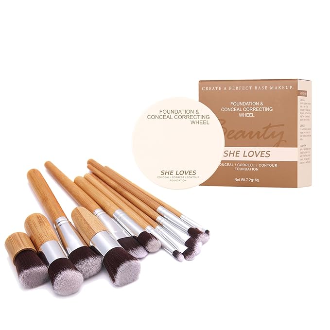 Foundation Concealer Palette with Makeup Sponges & Applicator, Pearl White