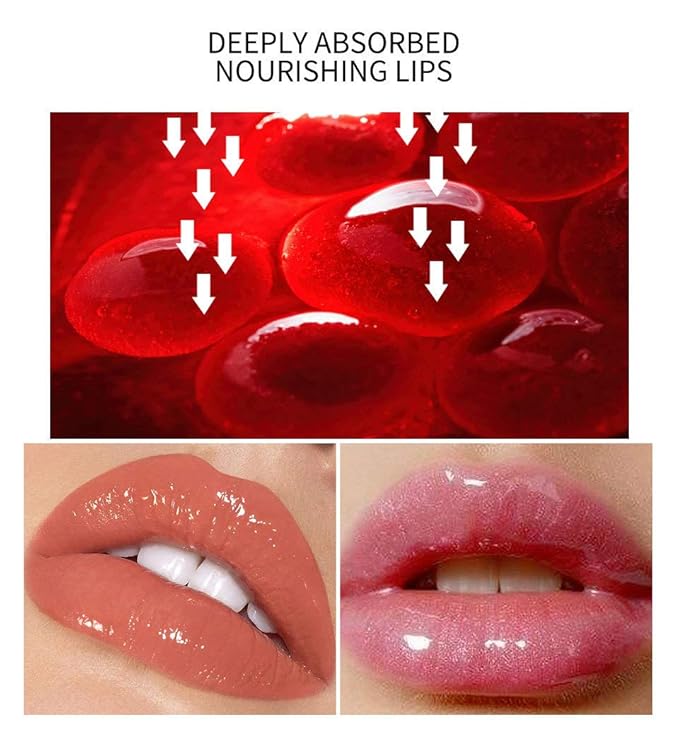 MAEPEOR Plumping Lipgloss 9 Colors Moisturizing Lip Plumper Shiny Jelly Lip Gloss Natural Liquid Lipstick for Women and Girls (High Shine, 07#Warm Rose)