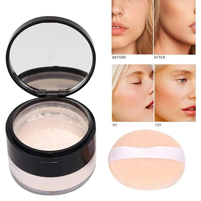 Sonew Makeup Finish Loose Powder, Oil Control ing (02#Ivory White) 15g