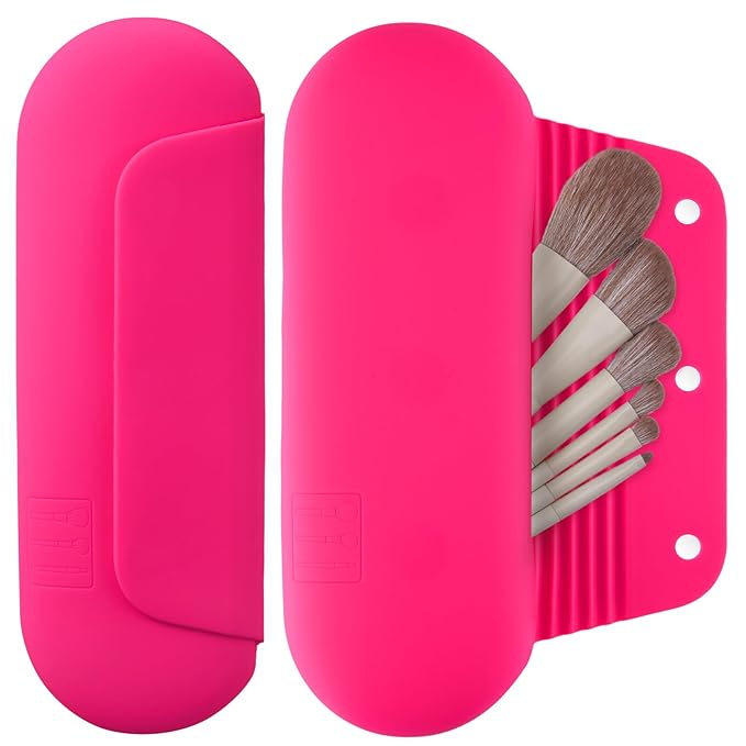 Silicone makeup brush holder travel