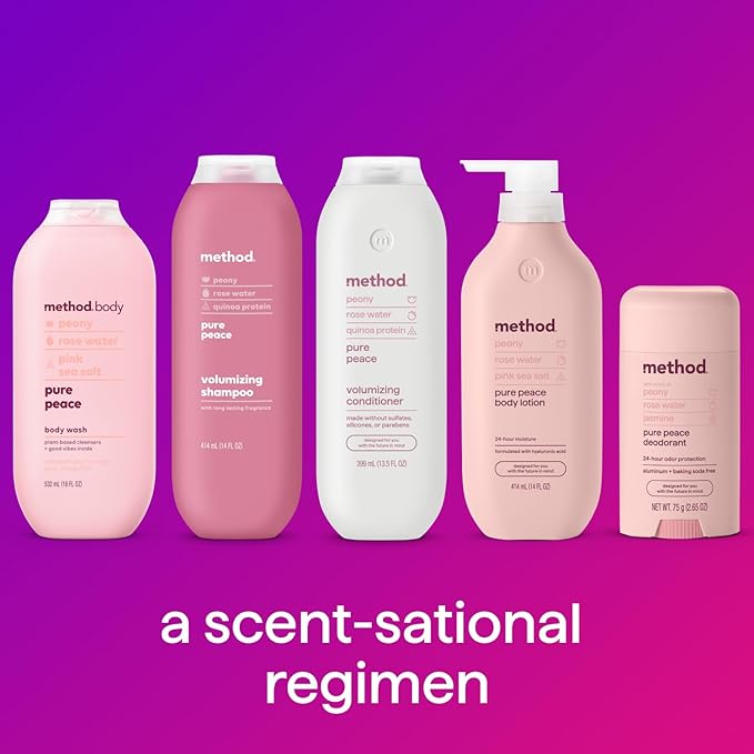 Method Body Wash, Pure Peace, Paraben and Phthalate Free, 18 oz (Pack of 6)