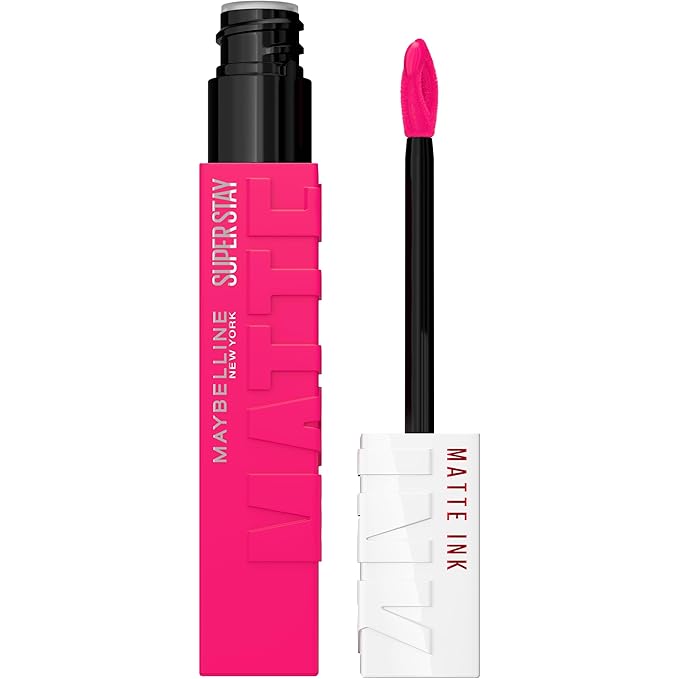 Maybelline Super Stay Matte Ink Liquid Lipstick Makeup, Long Lasting High Impact Color, Up to 16H Wear, Romantic, Vivid Pink, 1 Count, Packaging May Vary