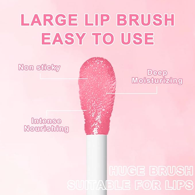 6 PCS Hydrating Lip Oil, Big Brush Head Lip Glaze Shiny Transparent Lip Glow Oil, Nourishing & Non-sticky Long Lasting Fresh Clear Smooth Lip Care Plumping Lip Oil (SET B)