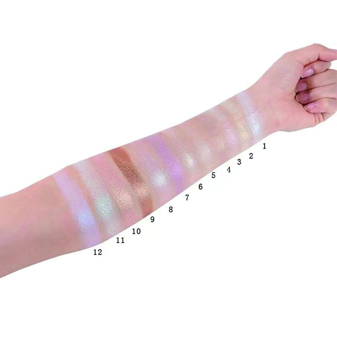 Face Highlighter Powder Palette, Glossy Glitter Illuminator Powder, Highlighter 1
