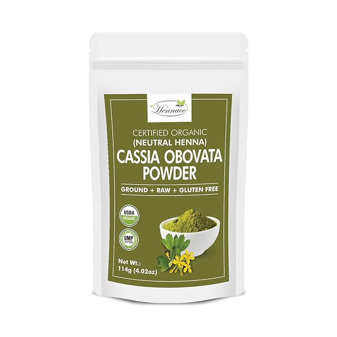 Organic Cassia Obovata Powder | Neutral Henna Powder (4 OZ) 114 G