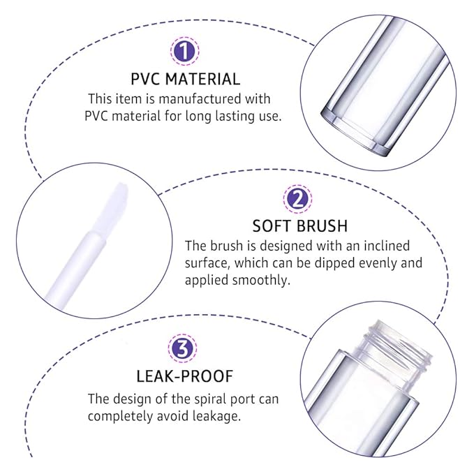 AMORIX 24 Pack Pearl Diamond Lip Gloss Tubes with Wand 5ml Empty Lip Gloss Containers Lipgloss Bottles with Stoppers + 2pcs Syringes for DIY Lip Gloss Balm