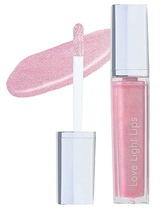 Love Light Lips Lip Gloss - Hydrating & Moisturizing Lip Makeup with Jojoba, Shea Butter, Vitamin E and Aloe. LED Light in the Wand and Mirror on the bottle, Cruelty-Free and Paraben Free (Bliss)