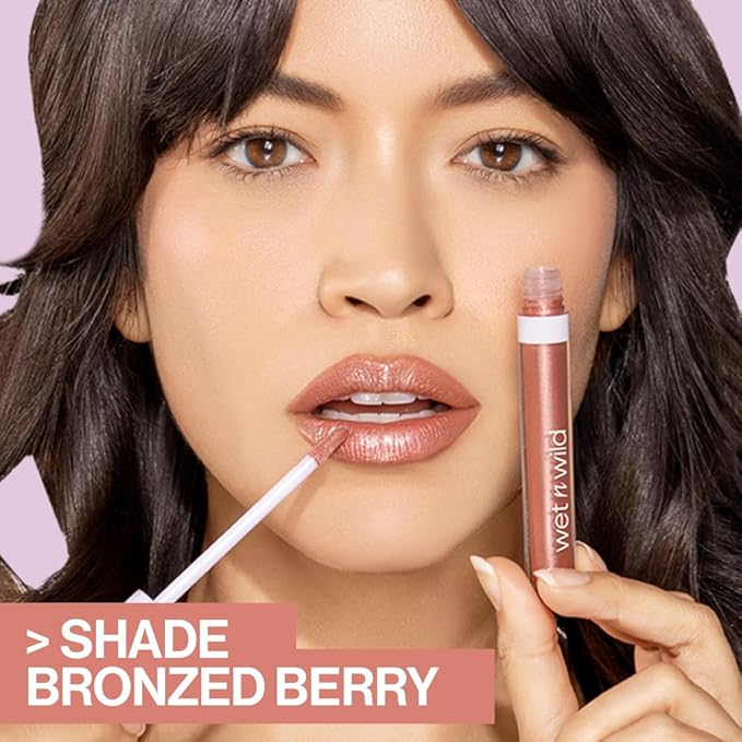 wet n wild MegaSlicks Lip Gloss, Ultra-Glossy, Vitamin-E Enriched, Ultra-Gloss High Shine Moisturizing, Cruelty-Free & Vegan - Crushed Diamonds