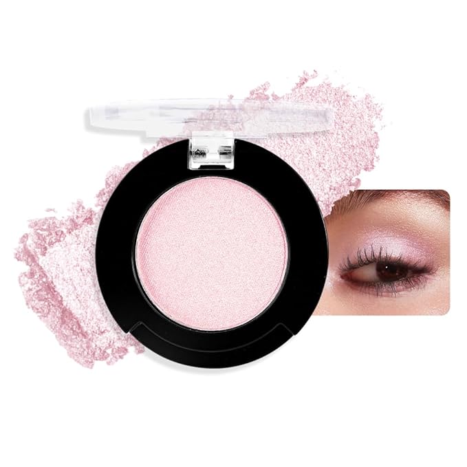 Monochrome Glitter Eyeshadow Makeup Palette, Highly Pigmented Rose Gold Eyeshadow Palette, Shimmer Pressed Powder Eye shadow Makeup, Single Vegan Eye Shadow, Daily Evening Women Girls Eyeshadow Gift6#