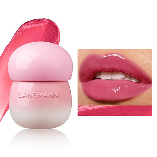 LANGMANNI Pudding Glow Lip Balm | Velvet-Smooth Lip Gloss for Nourished, Glowing Lips | Hydrating, Non-Sticky Glossy Tinted Lip Balm Makeup 0.28 Oz (#3, 1)