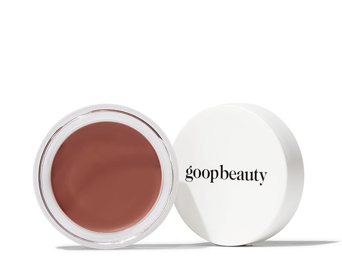 goop Beauty Cream Blush | Sheer Pop of Color for Lips & Cheeks | Vitamin C, Vitamin E & Safflower Oil | Natural Makeup for Glowing Skin | 0.5 oz | Whiskey - Warm Terracotta