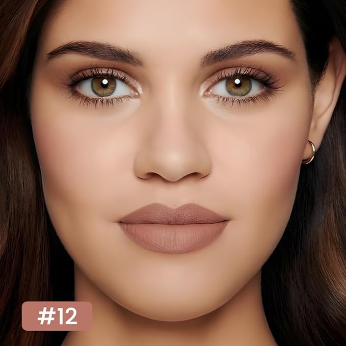 12 Colors lip liner pencils, Modern Classic Lip Liner, Lip Liner Pigmented Vegan Matte, Lasting Finish Lip Liner, Luxurious Creamy Long Lasting Lip Liner, Prevents Feathering and Fading, (12)