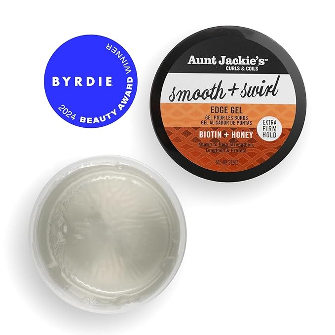 Aunt Jackie's Award-Winning Braid + Twist Collection Smooth + Swirl Edge Gel with Extra Firm Hold, 4oz