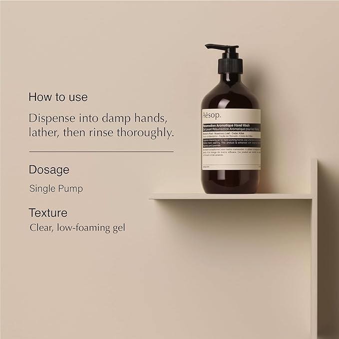 Aesop Resurrection Duet | Hand Wash & Hand Balm | Gentle Cleanse, Soften Hard-Working Hands | 16.9 oz / 500mL