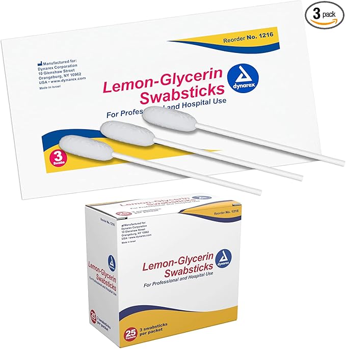 Dynarex lemon-glycerin swabsticks, pleasant tasting