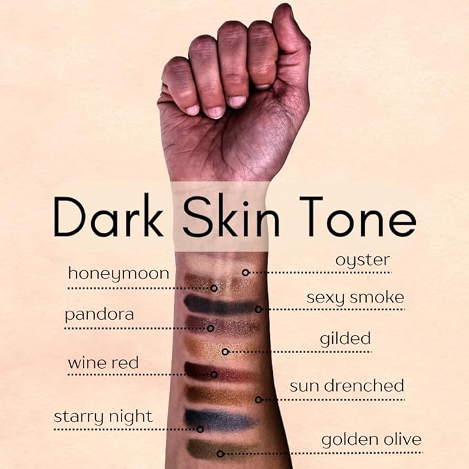 Sun Drenched Cinnamon Chocolate Brown Bronze Almond Gold Shimmer Pressed Powder Single Eyeshadow; Talc, Paraben & Cruelty Free