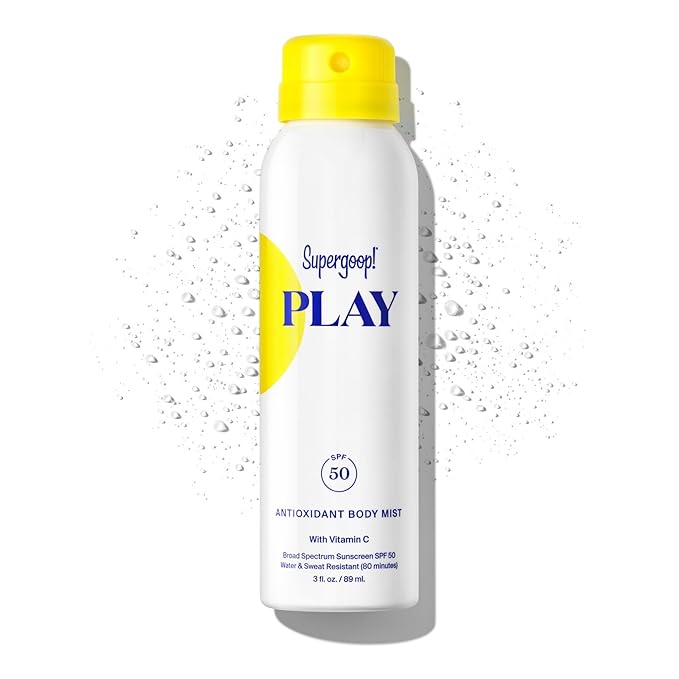 Supergoop! PLAY Antioxidant Body Mist w/ Vitamin C, 3 fl oz - SPF 50 PA++++ Broad Spectrum Sunscreen - Body Spray for Sensitive Skin - Clean Ingredients - Great for Active Days
