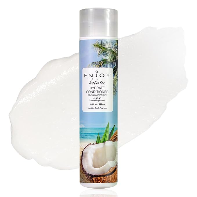 ENJOY Hair Care Holistic Hydrate Conditioner, pH 3.5-4.5, Hair Conditioner For Damaged Hair, Conditioner Curly Hair Products - 10 Fl Oz