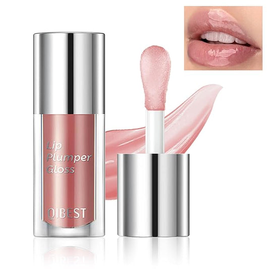 Korean Clear Lip Oil Tinted Lip Plumper Gloss for Women Big Brush Head Hydrating Lip Glow Oil for Lip Care and Dry Lips - 05 Smoke Gray Pink