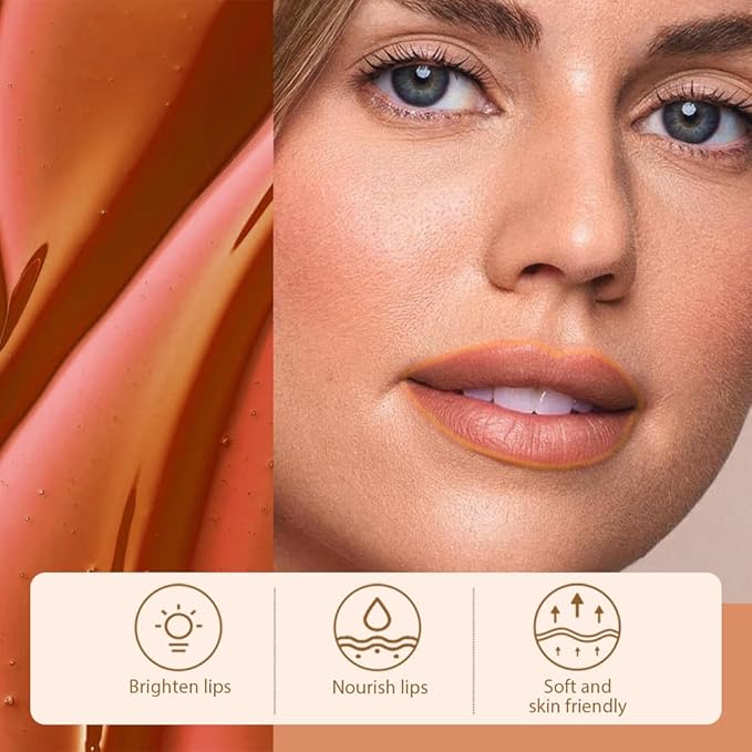 Matte Lip Gloss Stain-Peel Off Lip Liner Tattoo, Orange Brown Lip Tint，Long Lasting Peel Off Lip Stain, Waterproof Transfer-proof Lip Mask Lip Liner Peel Off Lip Gloss,Stayn Lip Makeup. #01