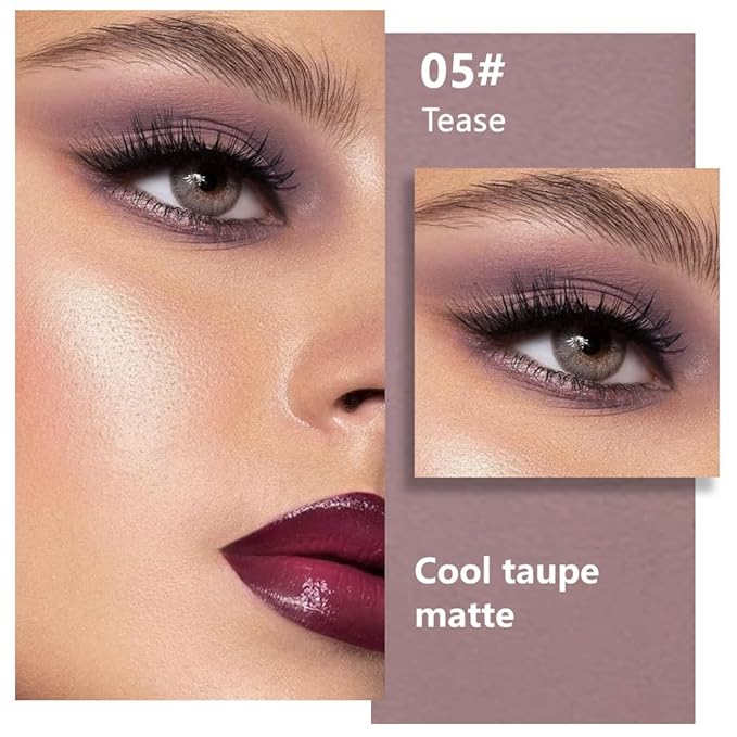 Kaely Taupe Single Eyeshadow Makeup, Neutral Powde Eye Shadow for Older Women, Lavender Plum Mauve Matte Eyeshadow Palette Pigmented Waterproof, sombras para ojos, Lightweight Blendable, 05