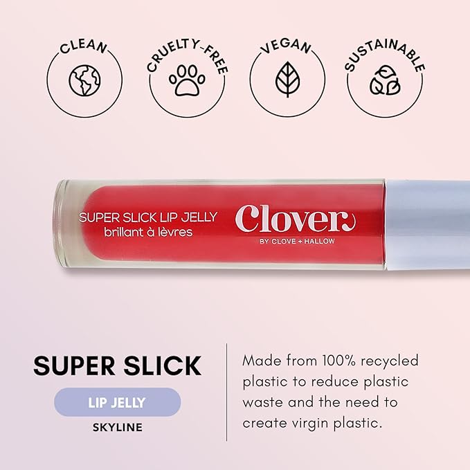 Clover Super Slick Lip Gloss | Non Sticky Lip Jelly, Moisturizing And Hydrating Pigmented Lip Gloss | Cruelty-Free & Vegan Lip Makeup | Shade - Skyline