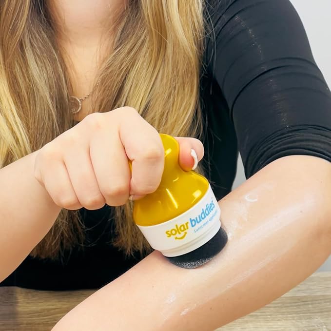 Solar Buddies Sunscreen Applicator - Single Full Blue - BPA-Free Refillable Roll on Sponge Sunscreen, Suncream & Lotion Applicator For Kids, Adults & Families - Holds 3.4fl oz, Perfect Size for Travel