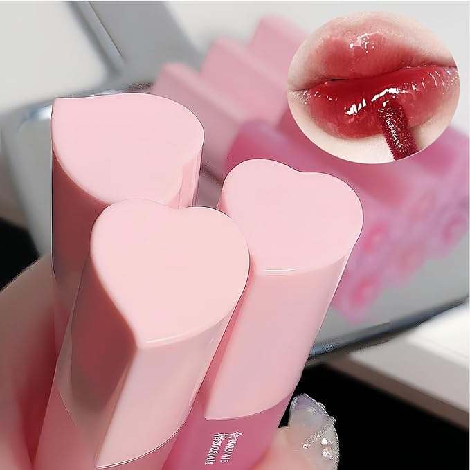 6Pcs Juicy Lasting Tint Lip Gloss Set, Vivid Color, Glossy Finish, Long-lasting Moisturizing Glaze Tint Highly-Pigmented, Clear & Natural Makeup Lip Tint for Daily