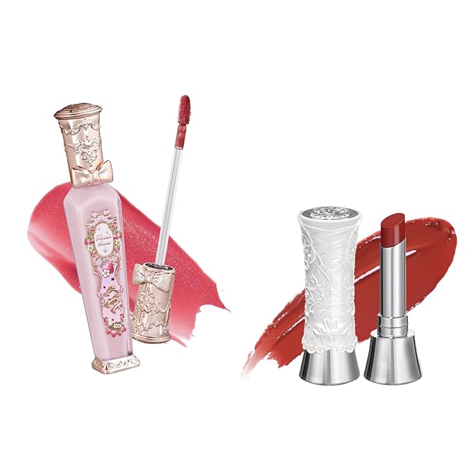 Flower Knows Violet Strawberry Rococo Glitter Lip Gloss G02 Rasberry Booze+Swan Ballet Shine Solid Lip Gloss Stick B08 Dancing Shoes