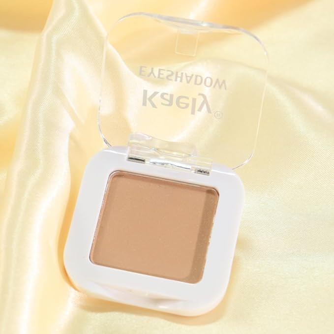 Kaely Pressed Single Eyeshadow Makeup, Light Nude Brown Matte Highly Pigmented Monochrome Eye Shadow Palette, Waterproof Neutral Powde Mini Eyeshadow, sombras para ojos, Lightweight Blendable, 13