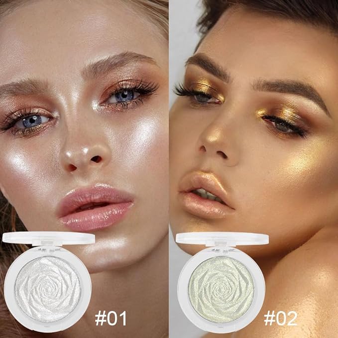 evpct Pearl White & Blonde Gold Face Highlighter