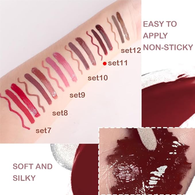 3-in-1Hocolate Brown Matte Lip Stain Kit | Waterproof Lip Liner + Hydrating Matte Lip Gloss + Nourishing Lip Oil | Long Lasting Plumping to Create Perfect Lip Makeup.11#