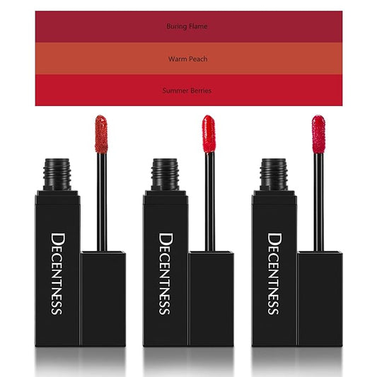 Lip Gloss Oil Set,3 Colors Hydrating Lip Oil,Long lasting Non-sticky,Nourishing Tinted Lip Plumper Gloss (Warm Peach,Summer Berries, Buring Flame)