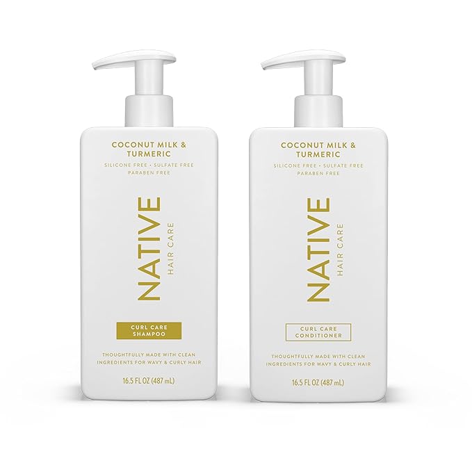 Coconut & Turmeric Shampoo and Conditioner Contain Naturally Derived Ingredients | All Hair Types, Color & Treated, Fine to Dry Damaged, Sulfate & Dye Free - 2-Pack