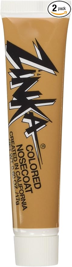 Zinka Colored Nosecoat Zinc Oxide Based Water Resistant 2 Pack Bundle 0.6 Ounce Tube - Flesh