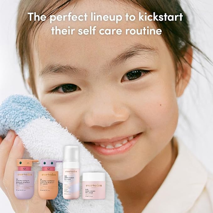 Evereden Kids Haircare Set: Hair Detangling Shampoo & Conditioner for Children Ages 3+, Plant Protein Peptides & Argan Oil, Vegan, Free from Sulfate, Paraben, Phthalate & Petrolatum