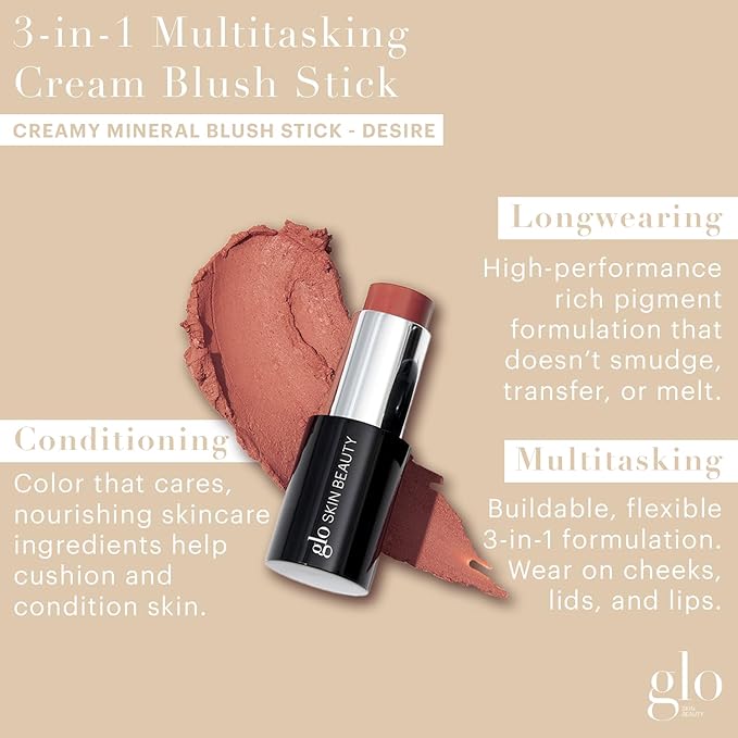 Glo Skin Beauty Cream Blush Stick (Desire) | Skincare Benefits
