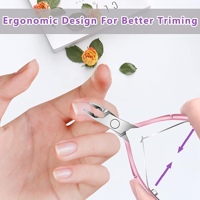 Cuticle trimmer with cuticle pusher