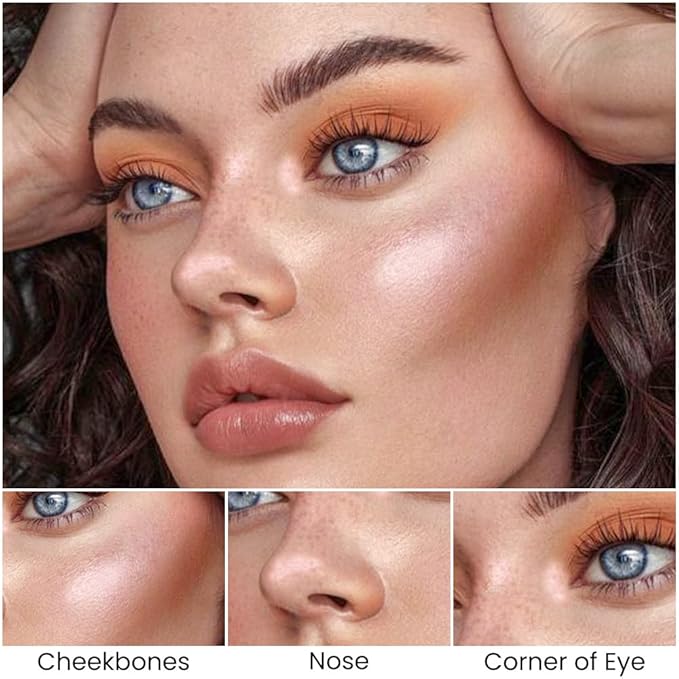 Kaely 2in1 Cream Bronzer Highlighter Stick,Face Shaping Contouring Shades Makeup,03