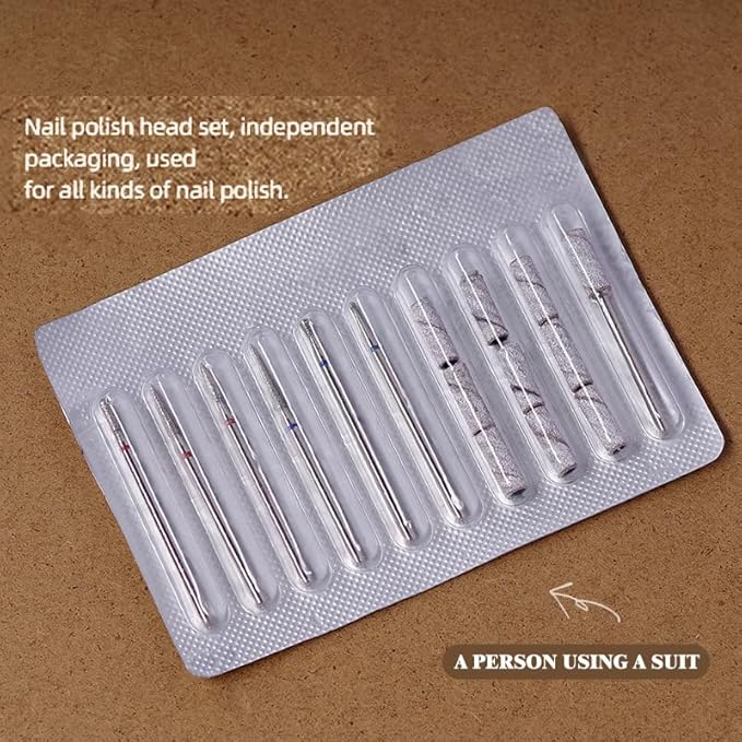 10 Piece Nail Drill Bits