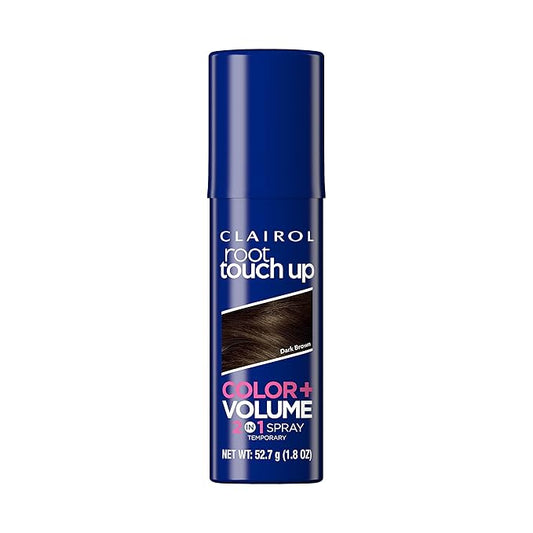 Clairol Root Touch-Up Color + Volume 2-in-1 Temporary Spray, Dark Brown Hair Color, Pack of 1