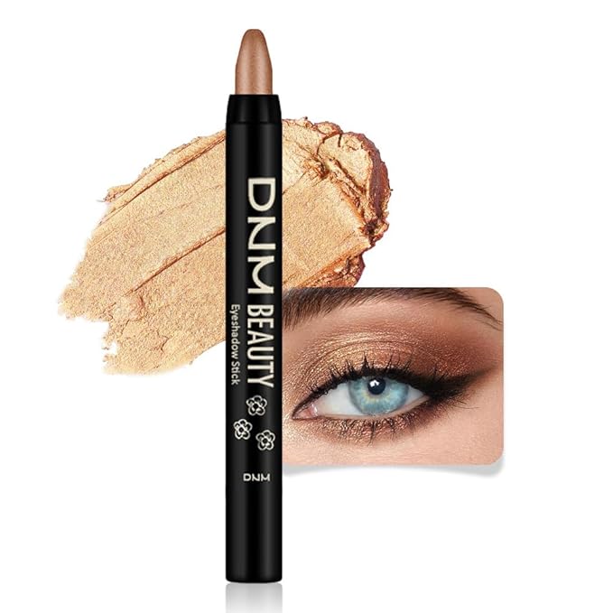 evpct Beige Gold Shimmer Cream Eye Shadow Brightener Sticks Set for Eyes, Gold Shimmery Matte Pencil Eye shadow Applicator Stick Pen Palette Makeup Waterproof sombras en crema para ojos 15#