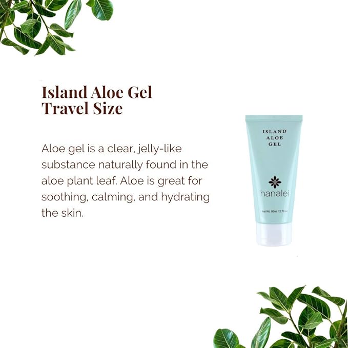 Hanalei Cooling Island Aloe Gel, Cruelty-Free and Paraben-Free, Everyday Moisturizer and After Sun Care, Soothing Gel, Hydrating Formula, Travel Size (2.7 oz)