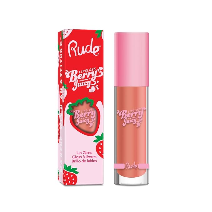 Rude Cosmetics Berry Juicy Lip Gloss - Nudist for Women - 0.14 oz Lip Gloss